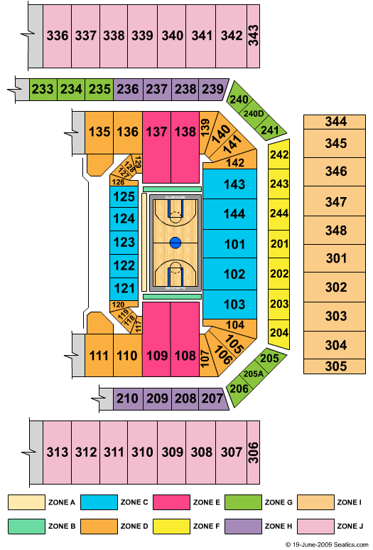 Alamodome 2018 Final Four Seat Map